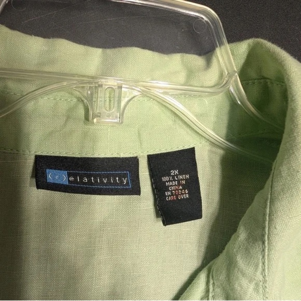 Relativity Pale Green Lightweight Button-Down Shi… - image 3